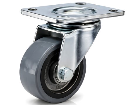 Heavy Duty Caster Wheel Shown As Single Precision Industrial Component For Professional Product Photography Display