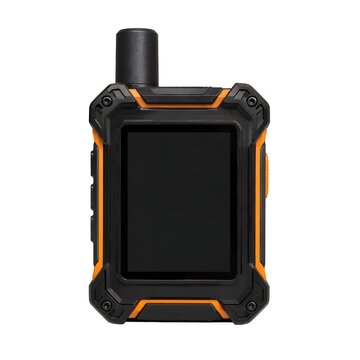 Emergency Satellite Communicator With Rugged Protective Corners Blank Interface And Professional Portable Communication Design Photography