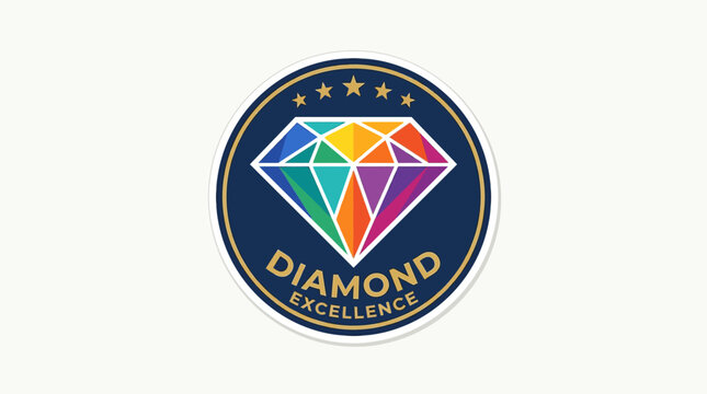 Diamond Excellence logo emblem with colorful crystal design.