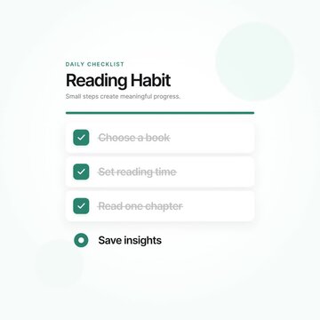 Reading Habit Checklist Progress Animation
