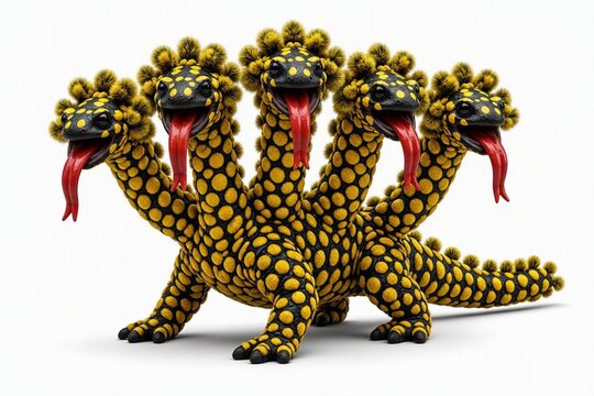Many heads imaginary prehistoric monster