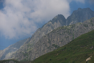 Fototapeta premium mountain landscape in the alps on a July