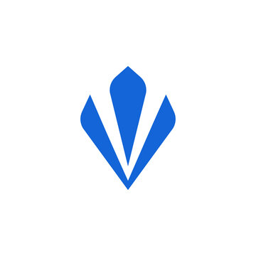 arrow inisial V blue icon