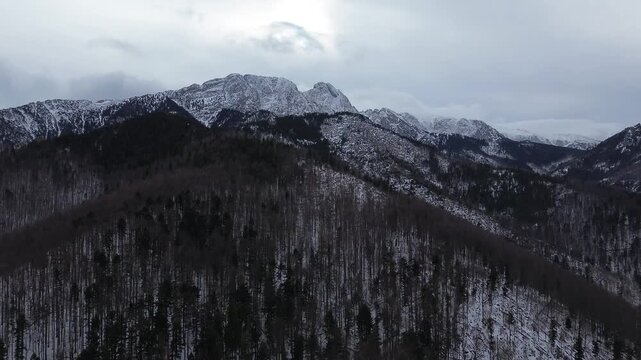 Dolina Strążyska and Giewont in wintertime