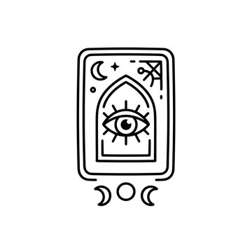 All seeing eye tarot card symbol.