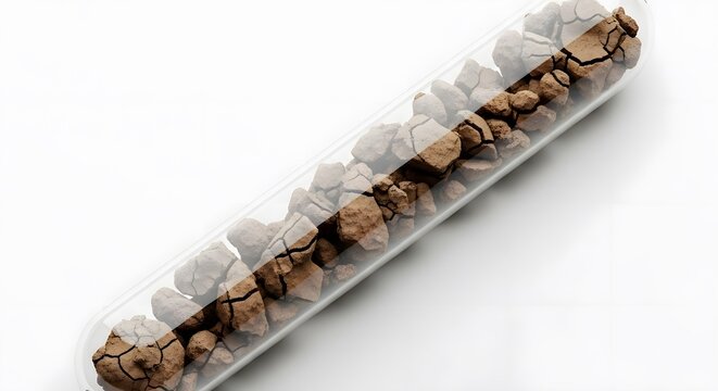Clear Pharmaceutical Capsule Filled with Cracked Stones