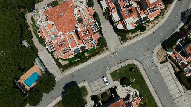 Aerial view of Vale do Lobo, Algarve, Portugal. 