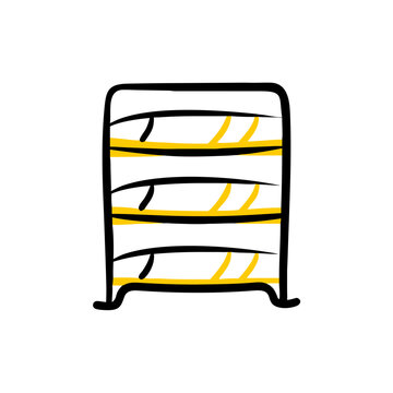Rackmount server unit icon for data center and network connectivity.
