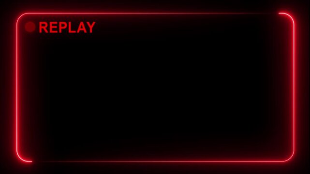 Glowing Neon Replay Screen Animation, Loop Refresh Icon, Transparent Alpha Background, Futuristic User Interface Motion Graphic animation