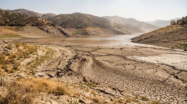 Reservoir water levels critically low due to prolonged drought conditions
