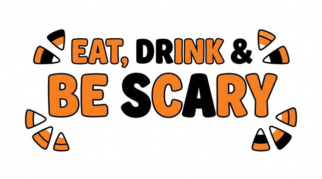 Eat, drink and be scary typography with candy corn