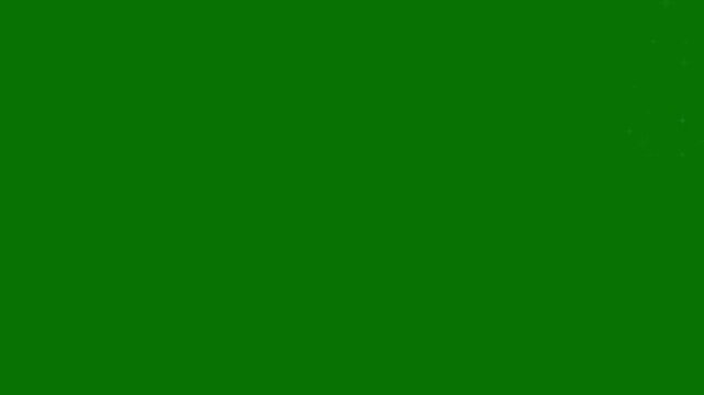 White glitter star trail animation with glowing pixie dust, twinkling magic stars, shimmering particles and luminous fairy light line effects on green background, 4k