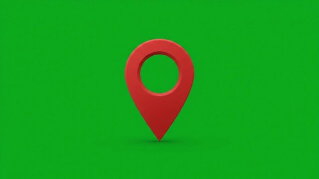Location Pin Icon Animation on Green Screen Background