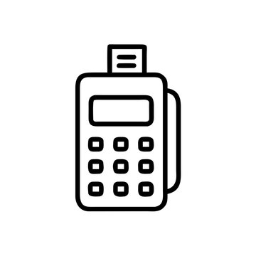 Pos terminal icon vector illustration, payment device concept for sales.