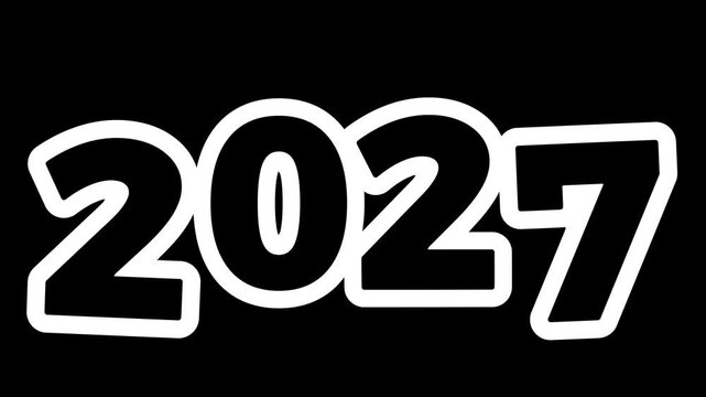 2027 Happy New Year Text Animation