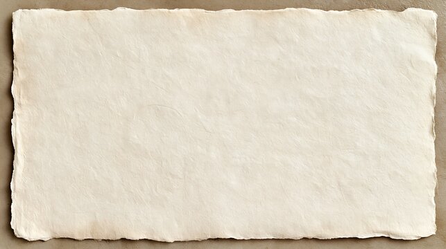 Blank vintage handmade paper sheet with rough deckle edge for design