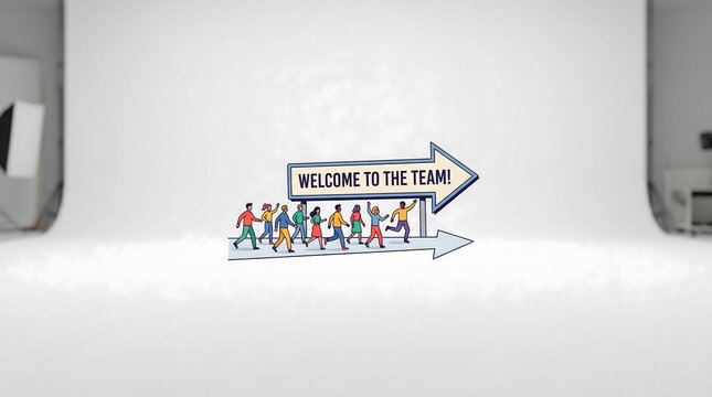 Welcome to the team business concept illustration with diverse people