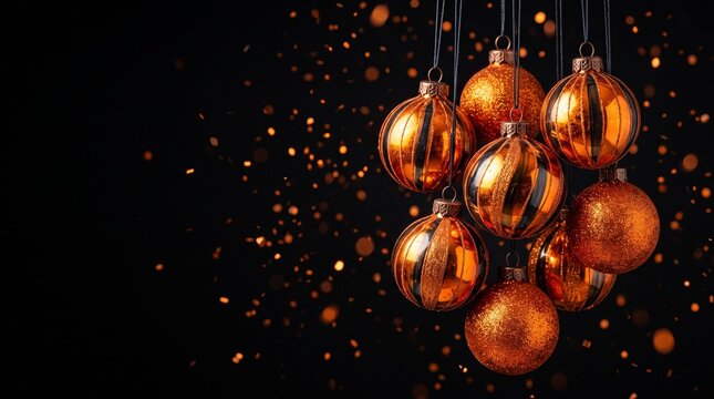 A captivating and festive display of illuminated christmas ornaments creating a warm and inviting holiday atmosphere