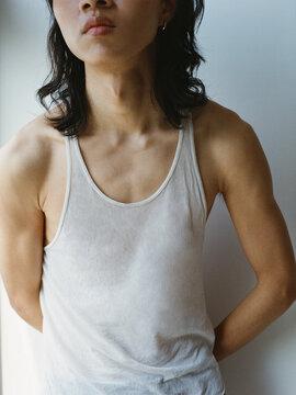 Cropped Portrait in White Tank Top