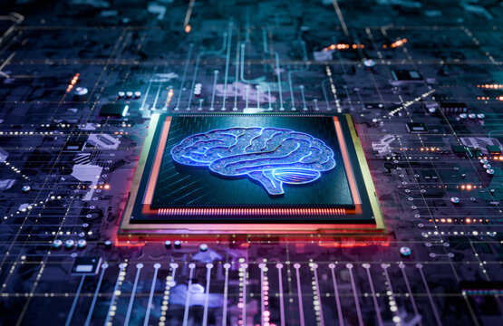 Brain computer chip concept
