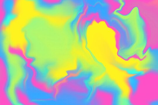 Vibrant neon fluid abstract background with blurred color waves