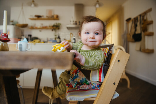 Happy baby at home