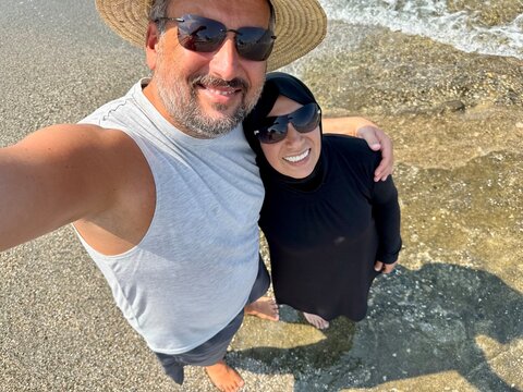 Embracing Beach Selfie