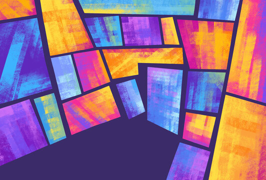 Colorful abstract pattern with bright shapes and angles