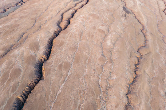Aerial erosion pattern in the Atacama Desert landscape