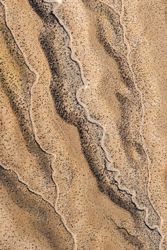 Aerial texture of arid terrain in Atacama Desert