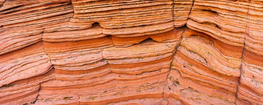 Layered sandstone formations at White Pocket, Arizona desert
