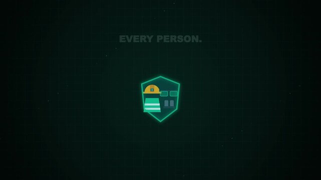 Industrial Safety Message: Every Operation, Decision, Person, Safety First Animated Motion Graphics