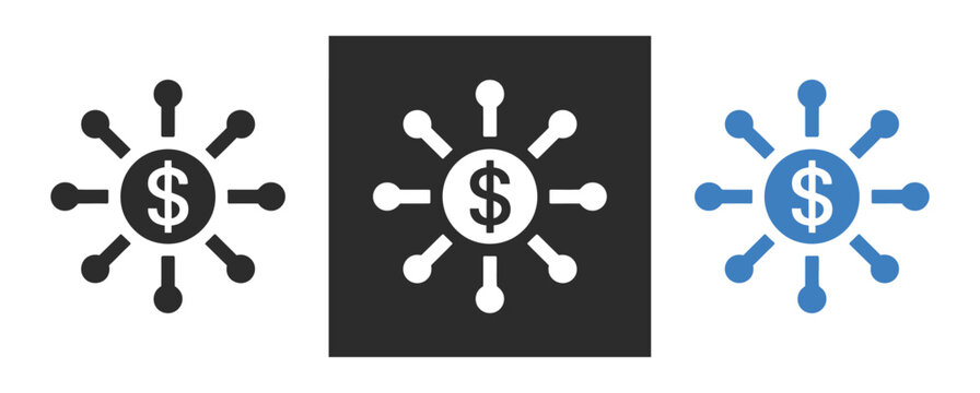 Diversification icon, business strategy for allocating funds and resources to reduce risks, vector illustration for websites, mobile interfaces, presentations, banners, visual branding, finance.