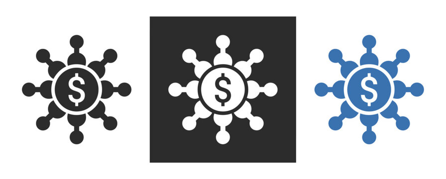 Diversification icon, business strategy for allocating funds and resources to reduce risks, vector illustration for websites, mobile interfaces, presentations, banners, visual branding, finance.