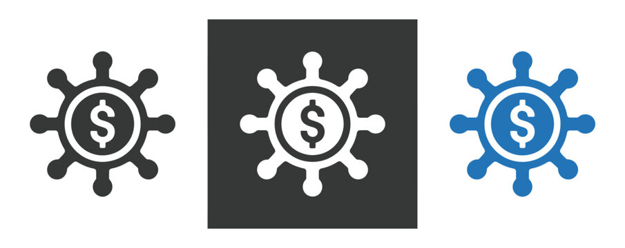 Diversification icon, business strategy for allocating funds and resources to reduce risks, vector illustration for websites, mobile interfaces, presentations, banners, visual branding, finance.