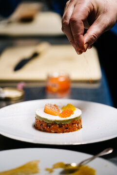 Chef preparing a dish