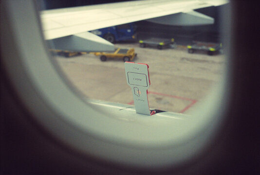 Wing Seen Through Aircraft Window
