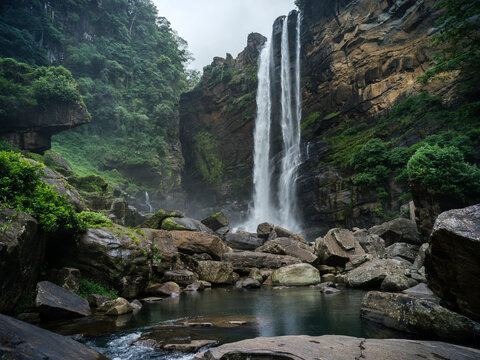 At Sri Lankan Water Falls