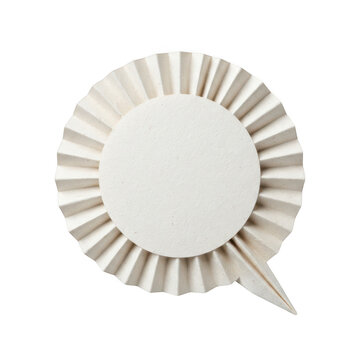 White decorative ruffled collar detail isolated on transparent background