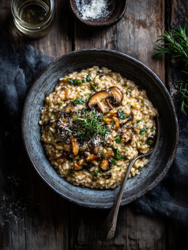 risotto with mushrooms and herbs