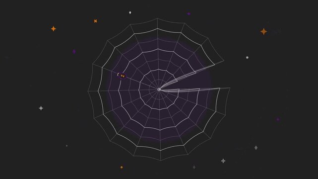 Minimalist Spider Weaving a Circular Web in Deep Space