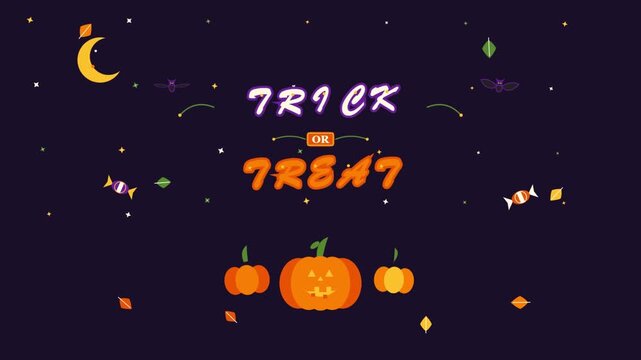 Animated Halloween Greeting with Dancing Pumpkins and Festive Icons