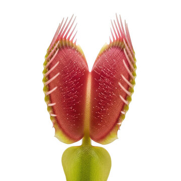 Venus flytrap plant interior closeup isolated transparent background isolated on transparent background