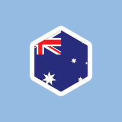 Obraz premium Australia Flag Hexagon Badge Icon with Southern Cross
