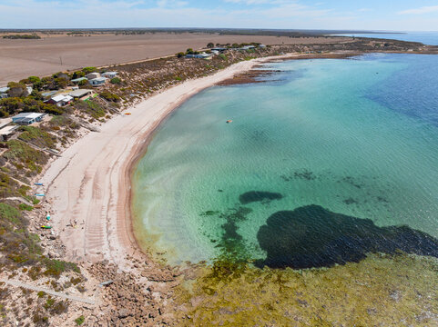 Aerial view of Galway Bay beach on Yorke Peninsula