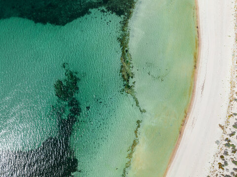 Aerial view of Galway Bay beach on Yorke Peninsula
