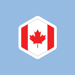 Obraz premium Canada Flag Hexagon Badge Icon with Maple Leaf