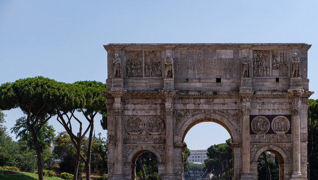 Ancient Arch of Constantine monument in Rome, Italy