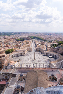 Vatican City view over St. Peter's Square and Basilica