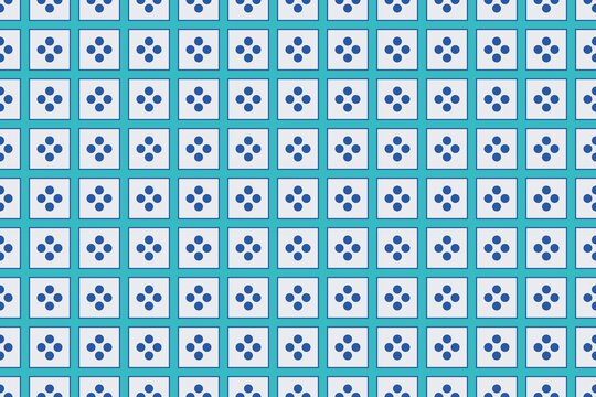 Modern geometric seamless tile, rotating interlocking lines in blue